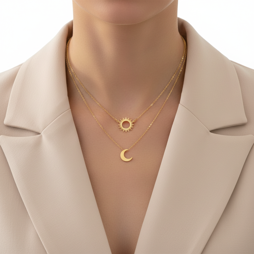 Colar Sol Lua Teste
